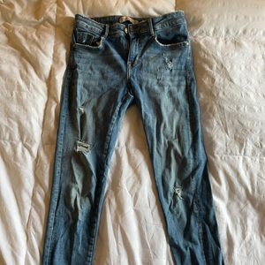 Straight leg denim jeans